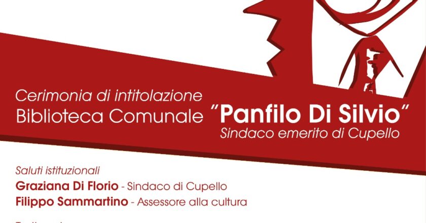 Cupello intitola la Biblioteca Comunale al Sindaco emerito Panfilo Di Silvio