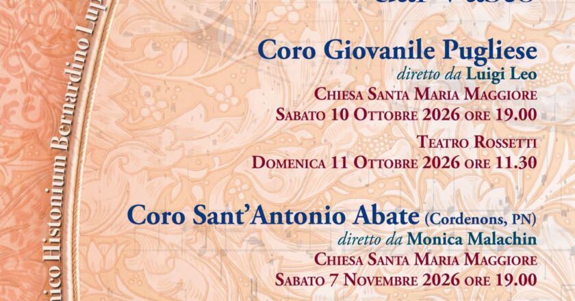Oggi al via la XXV Rassegna Musicale “Bernardino Lupacchino dal Vasto”