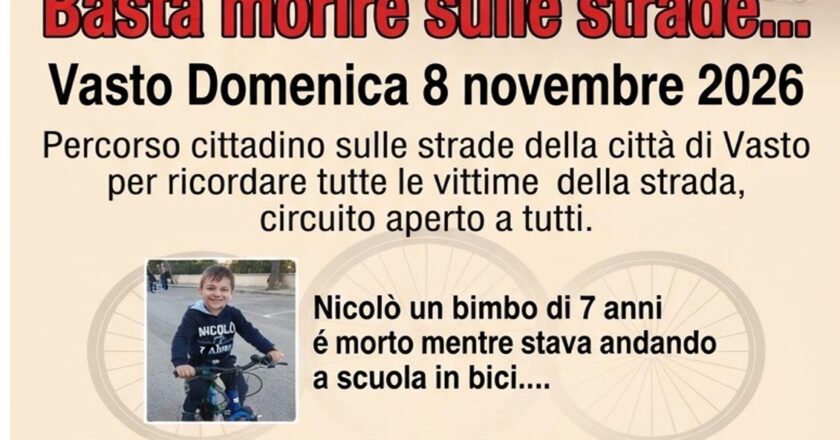 Basta morire sulle strade.. a Vasto torna la Giornata della Memoria in Bicicletta.